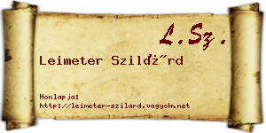 Leimeter Szilárd névjegykártya